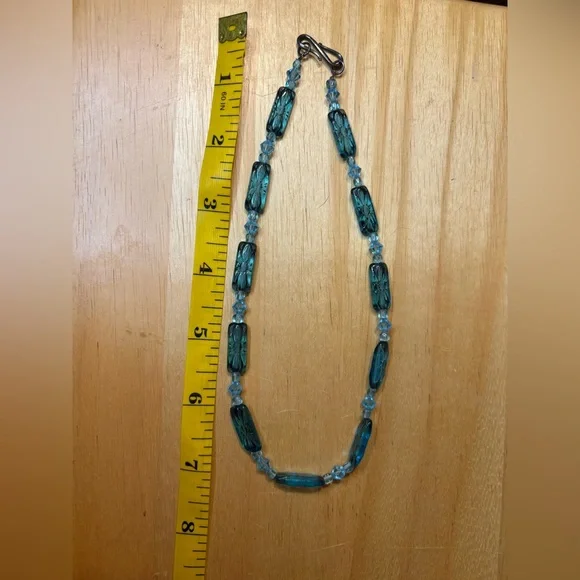 Ocean Blue Glass Bead Necklace - Picture 4 of 4